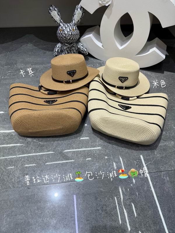 Prada beach bag hat dx03